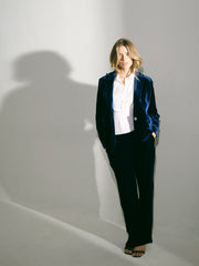 New May Silk Blend Velvet Jacket - Midnight
