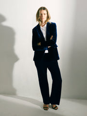 New May Silk Blend Velvet Jacket - Midnight