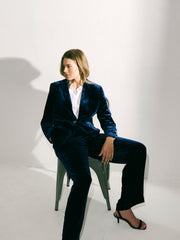 New May Silk Blend Velvet Jacket - Midnight