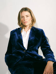 New May Silk Blend Velvet Jacket - Midnight