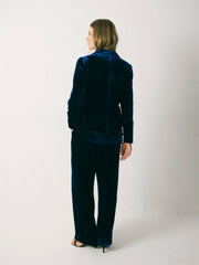 Thea Silk Blend Velvet Trouser - Midnight