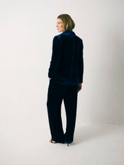 Thea Silk Blend Velvet Trouser - Midnight