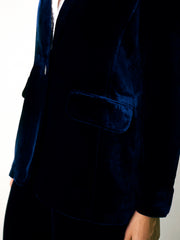 New May Silk Blend Velvet Jacket - Midnight