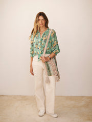 Mia Silk Floral Ikat Top