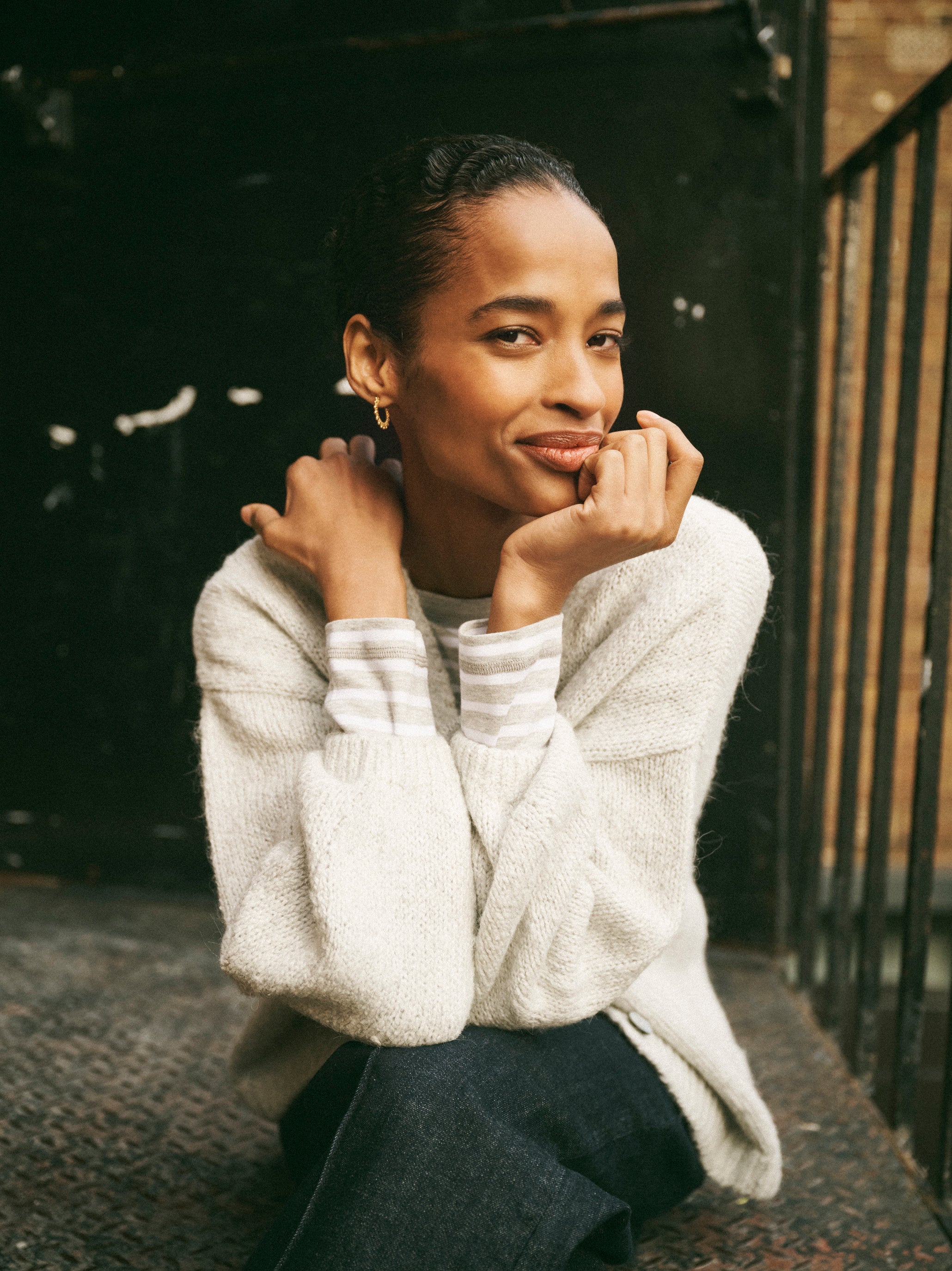 IRENE Alpaca Shaggy Middy Cardigan 新品 Michaela Alpaca Blend Cardigan - Heather Silver Grey | NRBY Clothing