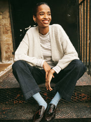 Micheala alpaca blend cardigan - Heathered Silver Grey