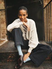 Micheala alpaca blend cardigan - Heathered Silver Grey