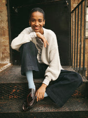 Micheala alpaca blend cardigan - Heathered Silver Grey