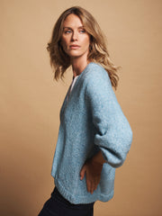 Micheala alpaca blend cardigan - Aqua Blue