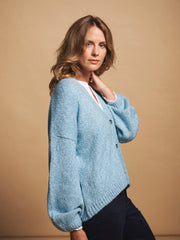 Micheala alpaca blend cardigan - Aqua Blue