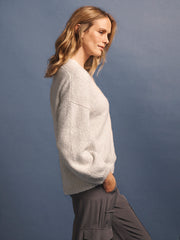 Micheala alpaca blend cardigan - Heathered Silver Grey