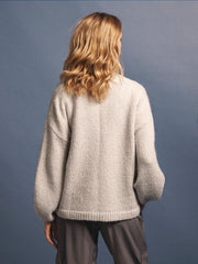 Micheala alpaca blend cardigan - Heathered Silver Grey