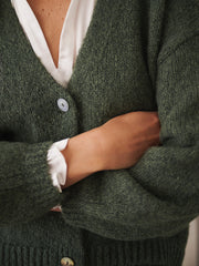 Micheala alpaca blend cardigan - Khaki
