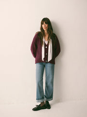 Michaela alpaca blend cardigan - Plum Noir | NRBY Clothing