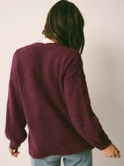 Michaela alpaca blend cardigan - Plum Noir | NRBY Clothing