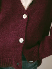 Michaela alpaca blend cardigan - Plum Noir | NRBY Clothing