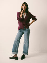 Michaela alpaca blend cardigan - Plum Noir | NRBY Clothing