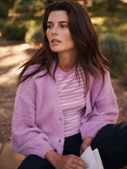 Micheala alpaca blend cardigan - Pink Sorbet