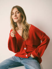 Michaela alpaca blend cardigan - Red | NRBY Clothing