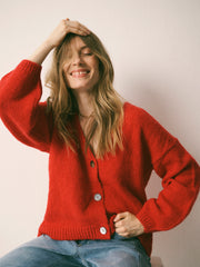Michaela alpaca blend cardigan - Red | NRBY Clothing