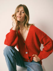 Michaela alpaca blend cardigan - Red | NRBY Clothing