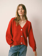 Michaela alpaca blend cardigan - Red | NRBY Clothing