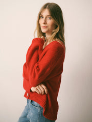 Michaela alpaca blend cardigan - Red | NRBY Clothing
