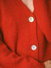 Michaela alpaca blend cardigan - Red | NRBY Clothing
