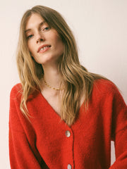 Michaela alpaca blend cardigan - Red | NRBY Clothing