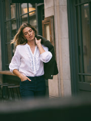 Molly cotton embellished shirt - White