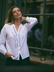 Molly cotton embellished shirt - White
