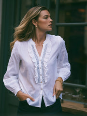 Molly cotton embellished shirt - White