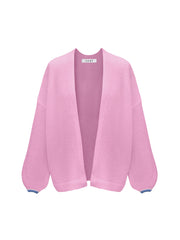 Misha alpaca blend tipped cardigan - Pink Sorbet / Provence Blue | NRBY Clothing