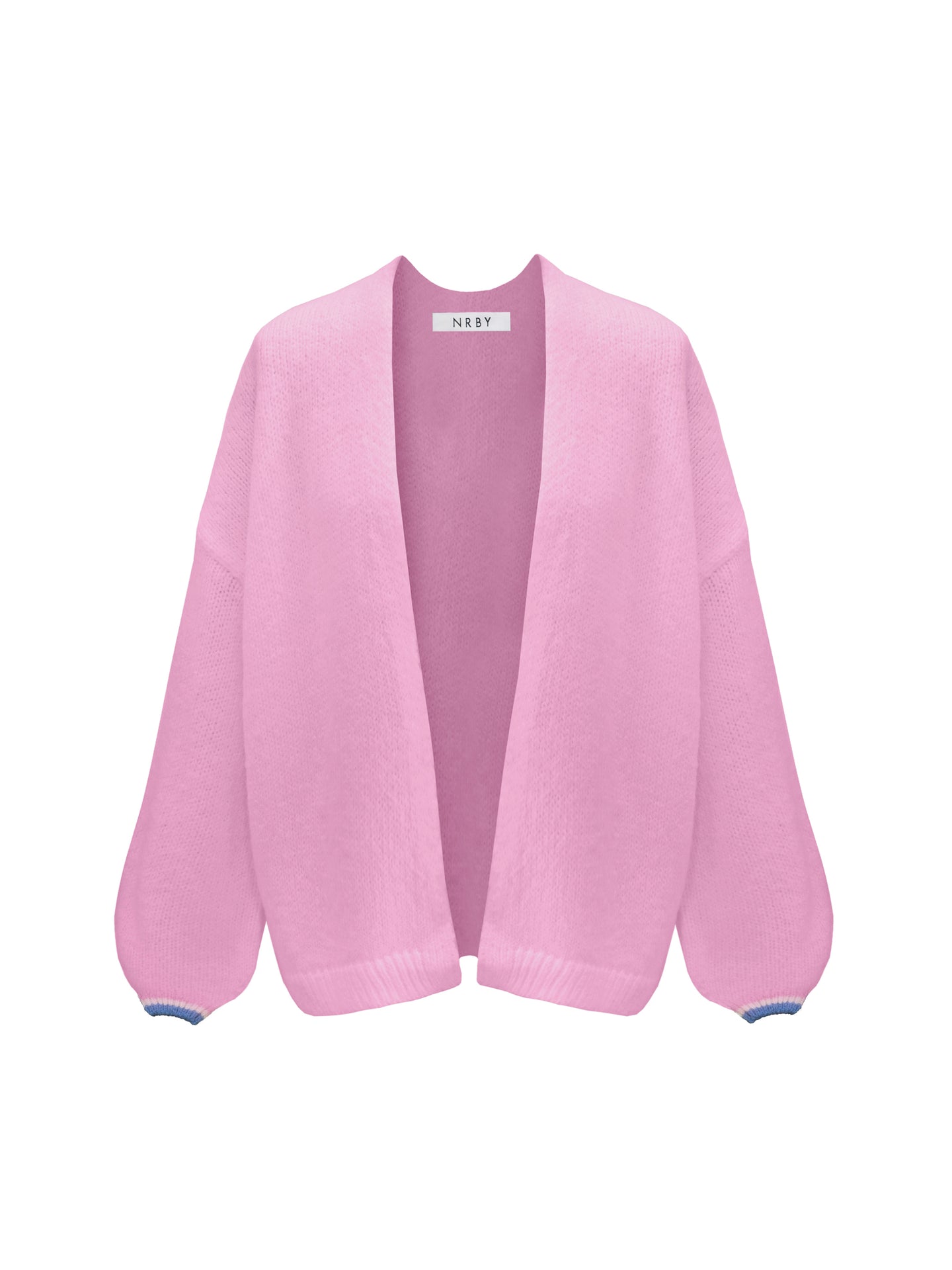 Misha alpaca blend tipped cardigan - Pink Sorbet / Provence Blue