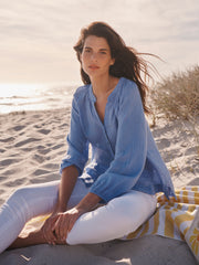 Margot gauze linen shirt - Cornflower Blue | NRBY Clothing