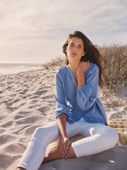 Margot gauze linen shirt - Cornflower Blue | NRBY Clothing