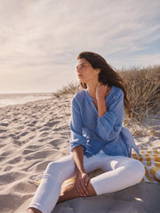 Margot gauze linen shirt - Cornflower Blue | NRBY Clothing