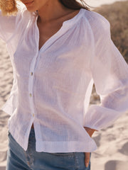 Margot gauze linen shirt - White | NRBY Clothing