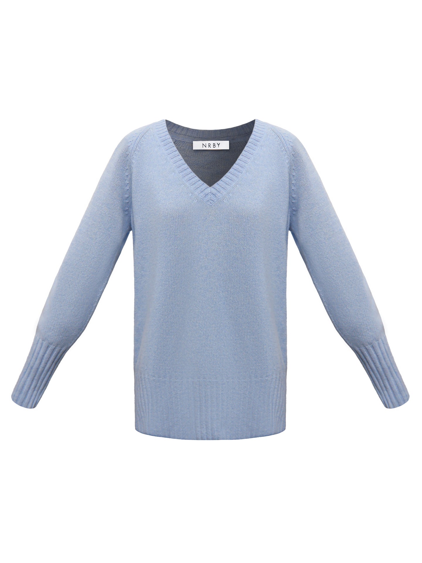 Mari cashmere v neck sweater - Soft Blue