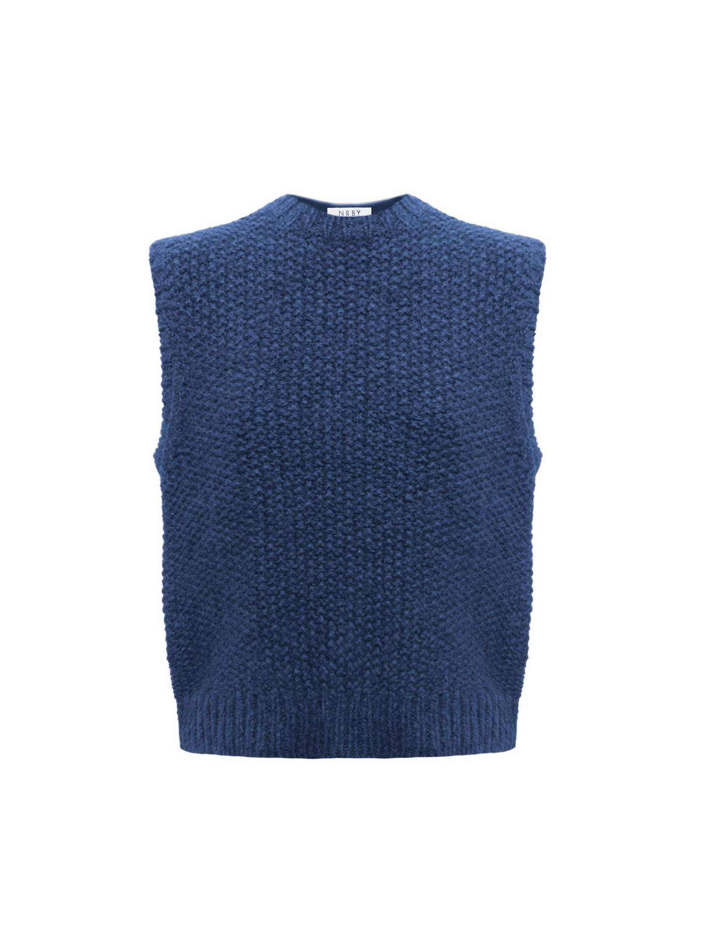 Mariah alpaca blend moss stitch tank - Denim Blue