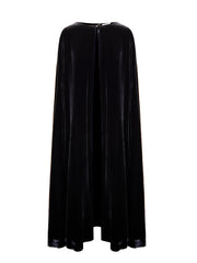 Marion silk blend velvet cape - Carbon