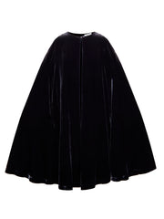 Marion silk blend velvet cape - Carbon