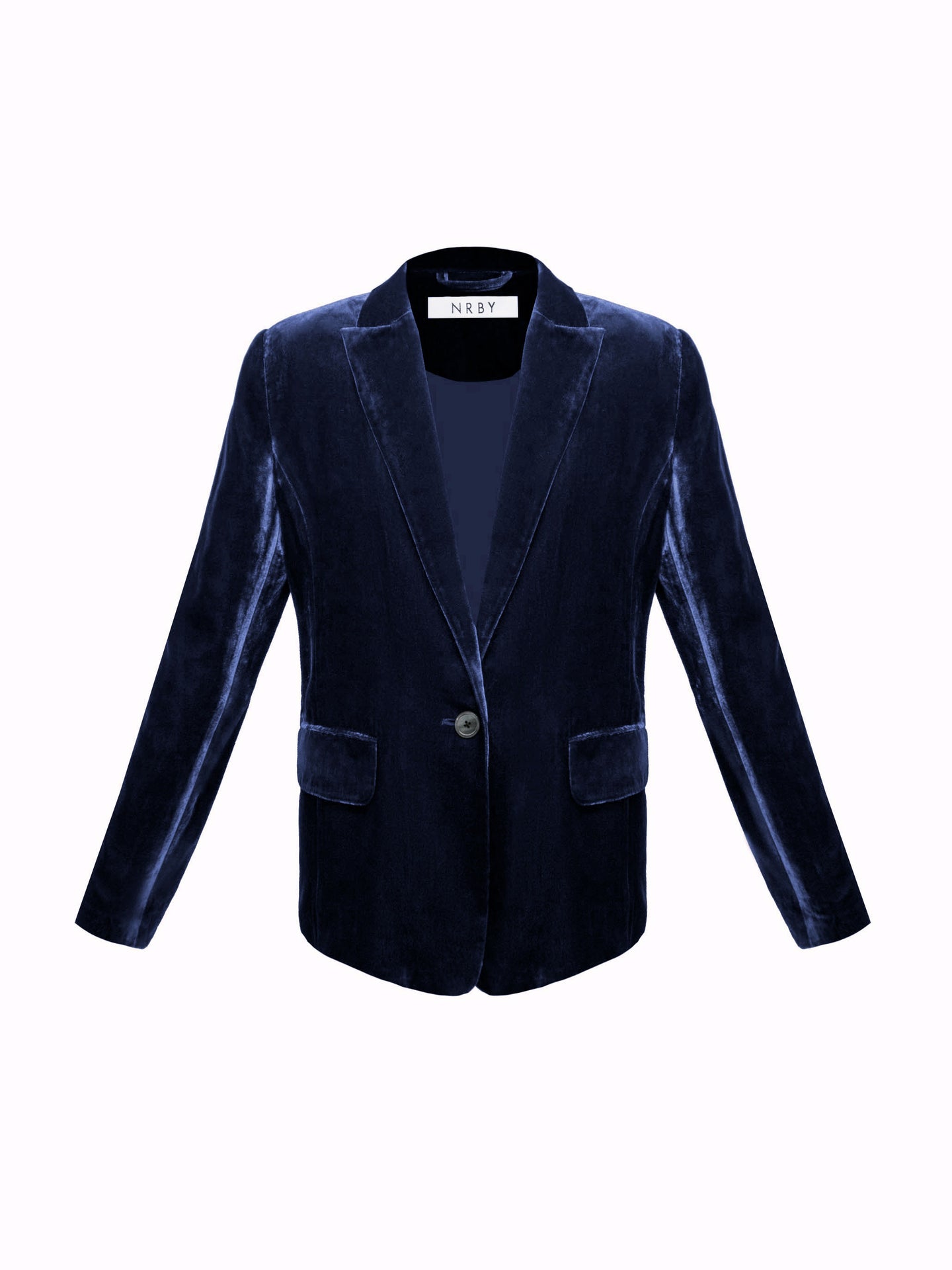 New May silk blend velvet jacket - Denim Blue