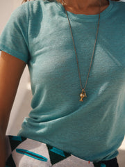 Charlie linen crew neck T-Shirt - Sea Spray | NRBY Clothing