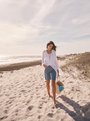 Mira gauze linen button down dress - White | NRBY Clothing