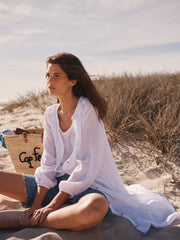 Mira gauze linen button down dress - White | NRBY Clothing