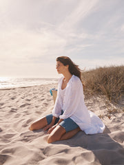 Mira gauze linen button down dress - White | NRBY Clothing