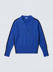 Myra merino side stripe sweater - Cobalt Blue / Navy | NRBY Clothing
