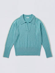 Myra merino side stripe sweater - Soft Teal / Grey | NRBY Clothing