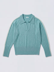 Myra merino side stripe sweater - Soft Teal / Grey | NRBY Clothing